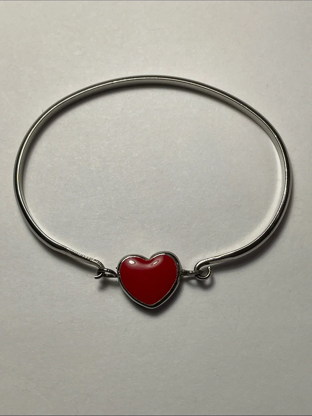 Reversible Red Heart Stone Filigree Bracelet 925 plated